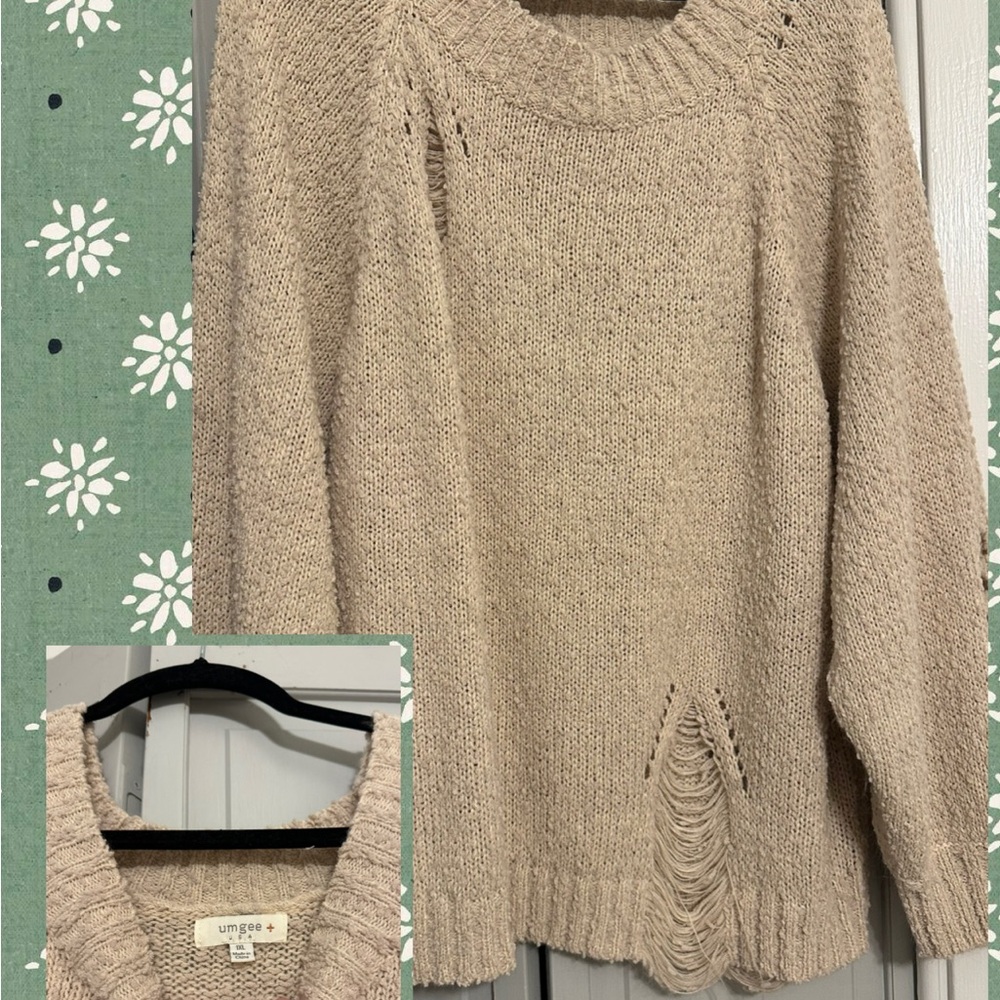 🔥CROSSPOSTED🔥Umgee Beige Textured Knit Sweater